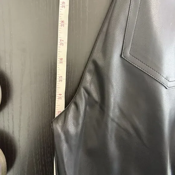 NWT Size 9 SO Black Faux Leather High Rise Flare Bell Bottom Pants Chic Goth 70s - Picture 16 of 16